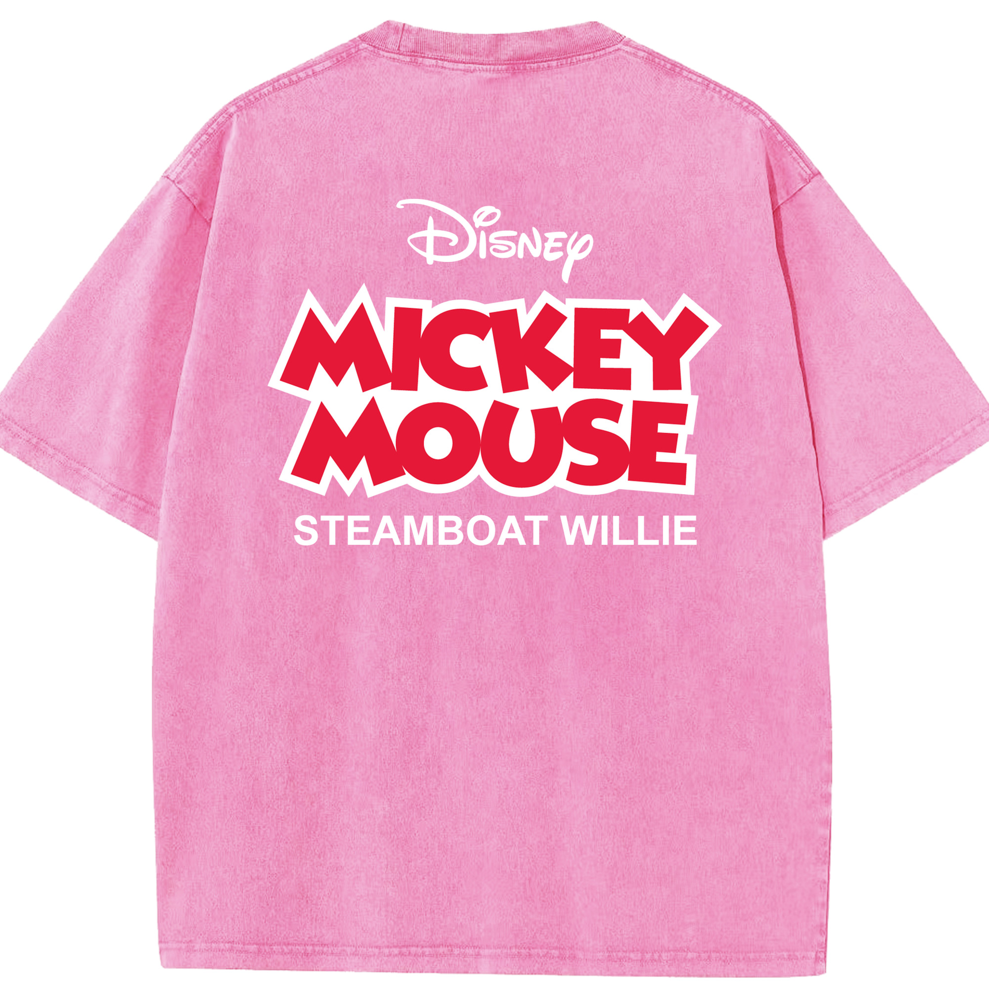 （画像用） ミッキーマウス Mickey Mouse 綿100% ヴィンテージ風 半袖Tシャツ（背面プリント）